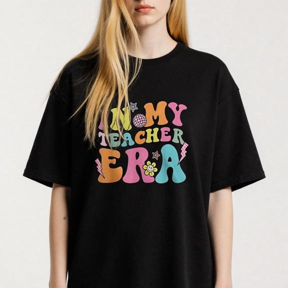 Retro style In My Teacher Era Graphic for Adults Funny Casual Tee Print T Shirt