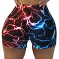 thumbnail image 2 of Rocae Red And Blue Lightning for Women's Quick-Dry Running Shorts,Ladies Active Athletic Apparel Yoga Workout Gym Running Volleyball Spandex Shorts-XX-Large, 2 of 8