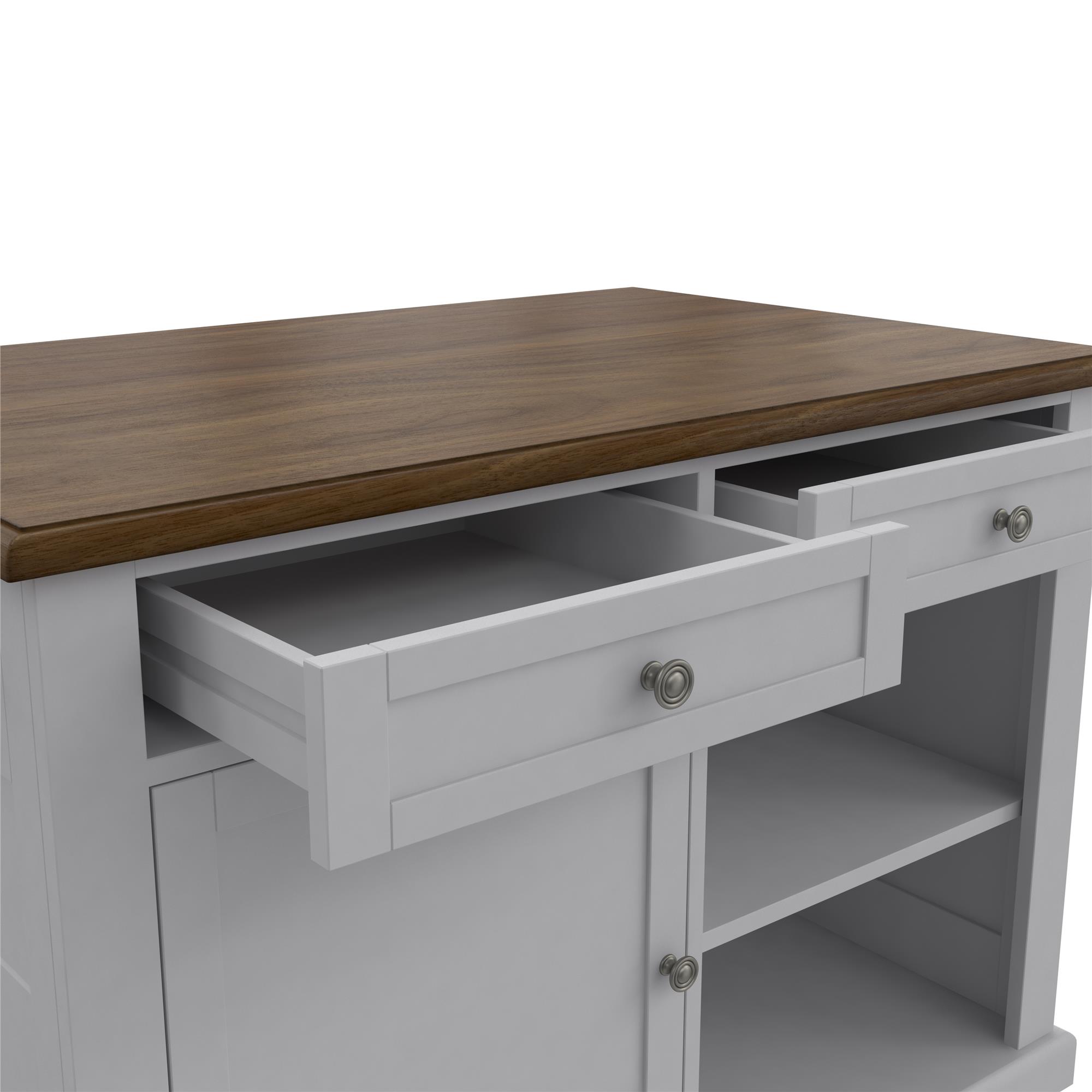 Kelsey Kitchen Island with 2 Stools and Drawers, Gray - image 5 of 28