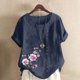 thumbnail image 2 of Camisetas de Manga Corta para Mujeres, Camiseta de Manga Corta Impresa Casual Hecha de 95% Poliéster 5% Spandex para Todas las Estaciones, Camisetas de Manga Corta para Mujeres, 2 of 3