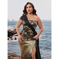 thumbnail image 3 of AURA Plus Size Sequin Evening Dress Women Elegant One Shoulder Formal Party Gown, 3 of 9