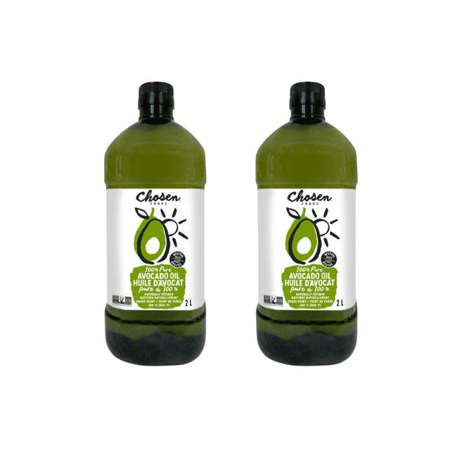 Chosen Foods Huile d'Avocat Pure à Point de Fumée Élevé, 2 L (Lot de 2), 4 L au Total
