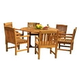 thumbnail image 2 of Grade-A Teak Dining Set: 6 Seater 7 Pc: 60" Round Table And 6 Devon Arm Chairs Outdoor Patio WholesaleTeak #51DV1207, 2 of 6