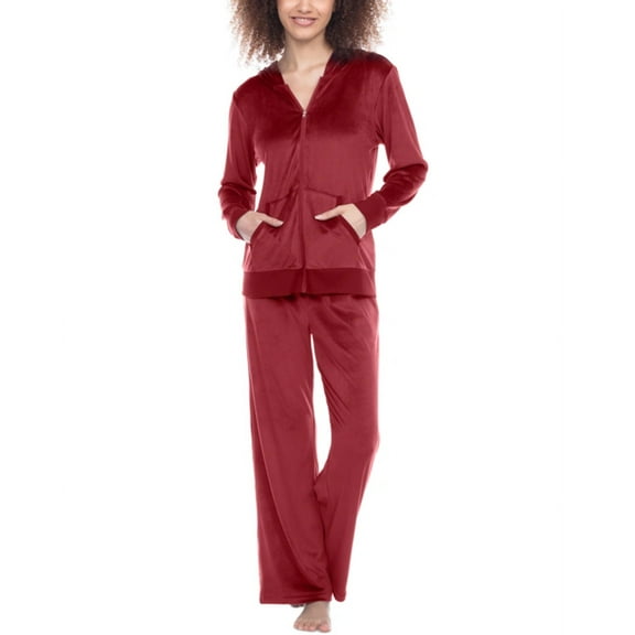 Honeydew Womens Baby Fleece Hoodie Lounge Set, Large, Vixen