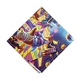thumbnail image 3 of Ambesonne Cat Unisex Bandana, Trippy Funny Kitty Disco Scene, , Fuchsia Multicolor, 3 of 4