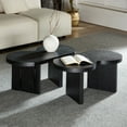 thumbnail image 3 of FFZ Modern Butterfly MDF Coffee Table with Butterfly Shaped Appearance, 31.49 x 31.49 x 13.77 inch, Black, 3 of 14