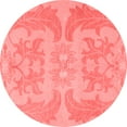 thumbnail image 1 of Ahgly Company Machine Washable Indoor Round Abstract Red Modern Area Rugs, 7' Round, 1 of 4