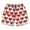 thumbnail image 3 of Uemuo Love Pattern Men's Swim Trunks Hawaiian Beach Bathing Suit Swimsuits Beach Quick-Dry Shorts with Pockets-Large, 3 of 9