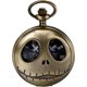 thumbnail image 1 of Reloj de bolsillo retro para hombres y mujeres con caja de calavera y collar con esfera de bronce antiguo, 1 of 5