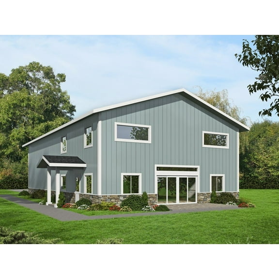 001-3760: Apartment Garage 1 Bed, 3 Bath Luxury Home Plan, 2154 Sq Ft: Full Blueprints with License to Build by Home Plan Marketplace - Lesuto