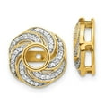 thumbnail image 3 of 14K Yellow Gold Diamond Love Knot Earring Jackets 4.50 mm Opening for Stud Earrings (0.252Cttw), 3 of 4