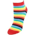 thumbnail image 6 of CTM  Multi-Color Striped Low Cut Socks (6 Pack) (Women), 6 of 6