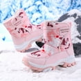 thumbnail image 6 of BOBOGOJP Kids Snow Boots for Boys Girls Winter Warm Waterproof Non Slip Outdoor Shoes Cold Weather (Toddler/Little Kid/Big Kid) Pink for Size 13, 6 of 9