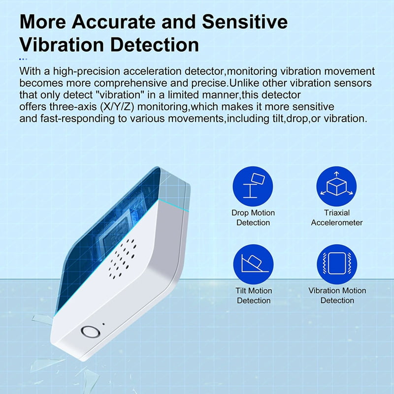 Tuya ZigBee Smart Vibration Sensor Wireless Glass Break/Drop/Tilt Detector Built-in Smart Siren Alarm for Home Security