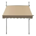 thumbnail image 4 of Manual Retractable Sunshade, 6.5-10ft Adjustable Height Outdoor Sun Shade, Sunshade Shelter for Large Area Folding Retractable Hand-Cranked Awning for Garden Patio SPF80++ (Beige), 4 of 14