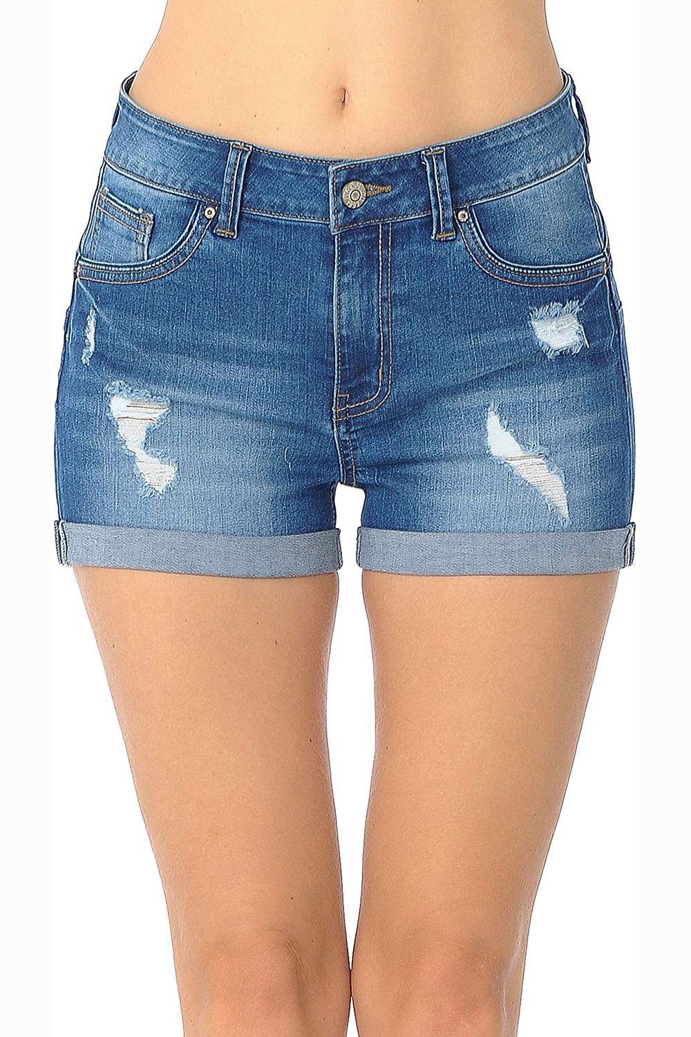 AOZZO Women's Stretch Jean Shorts Butt Lifting Push Up High Waist Distressed Frayed Raw Hem Tassele Denim Shorts AOZZO Women's Stretch Jean Shorts Butt Lifting Push Up High Waist Distressed Frayed Raw Hem Tassele Denim Shorts