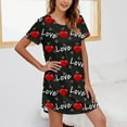thumbnail image 2 of UFOUND Sleepwear Womens Short Sleeve Love Printing Sleepshirt O-Neck Cute Nightdress Comfy Nightgown Dress Pajamas Homewear Loungewear Nightwear Everyday, 2 of 6