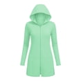 thumbnail image 3 of Uootdi Womens UPF50+ Sun Protection Dress Long Sleeve Hooded Zip Up Cover Up with Pockets Modest Beachwear Style Lightweight Comfortable Swimwear Gift, 3 of 5