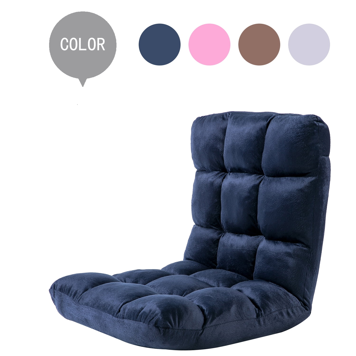 Kadyn Folding Padded Gaming Sofa Chair, 5-Position Adjustable Floor Chair with Back Support, Lounge Chair for Adults Video Gaming, Dark Blue Kadyn Folding Padded Gaming Sofa Chair, 5-Position Adjustable Floor Chair with Back Support, Lounge Chair for Adults Video Gaming, Dark Blue