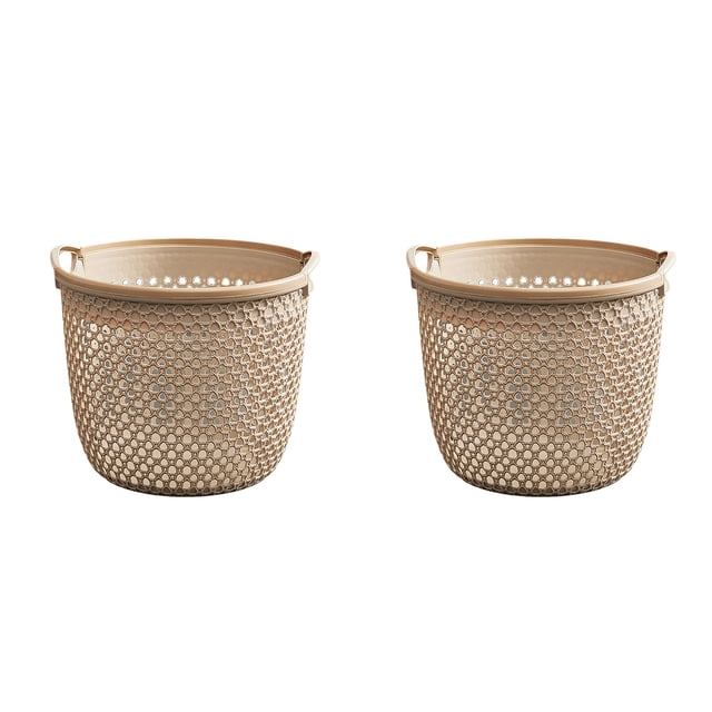 Home Textile Storage Portable Large Clothes Rack for Laundry Bathroom - Stylish and Functional Hollow Design for Efficient Clothing Organization*2 Pack