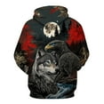 thumbnail image 3 of Rebaike Wolf Hoodie for Men Dark Forest Animal Graphic Sweatshirts, 3 of 8