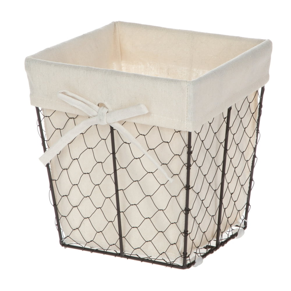 Mainstays Square Brown Chicken Wire Basket with Removable Liner