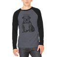 thumbnail image 1 of Bulldog Crown Mens Long Sleeve Raglan T Shirt Heather Black-Black LG, 1 of 1