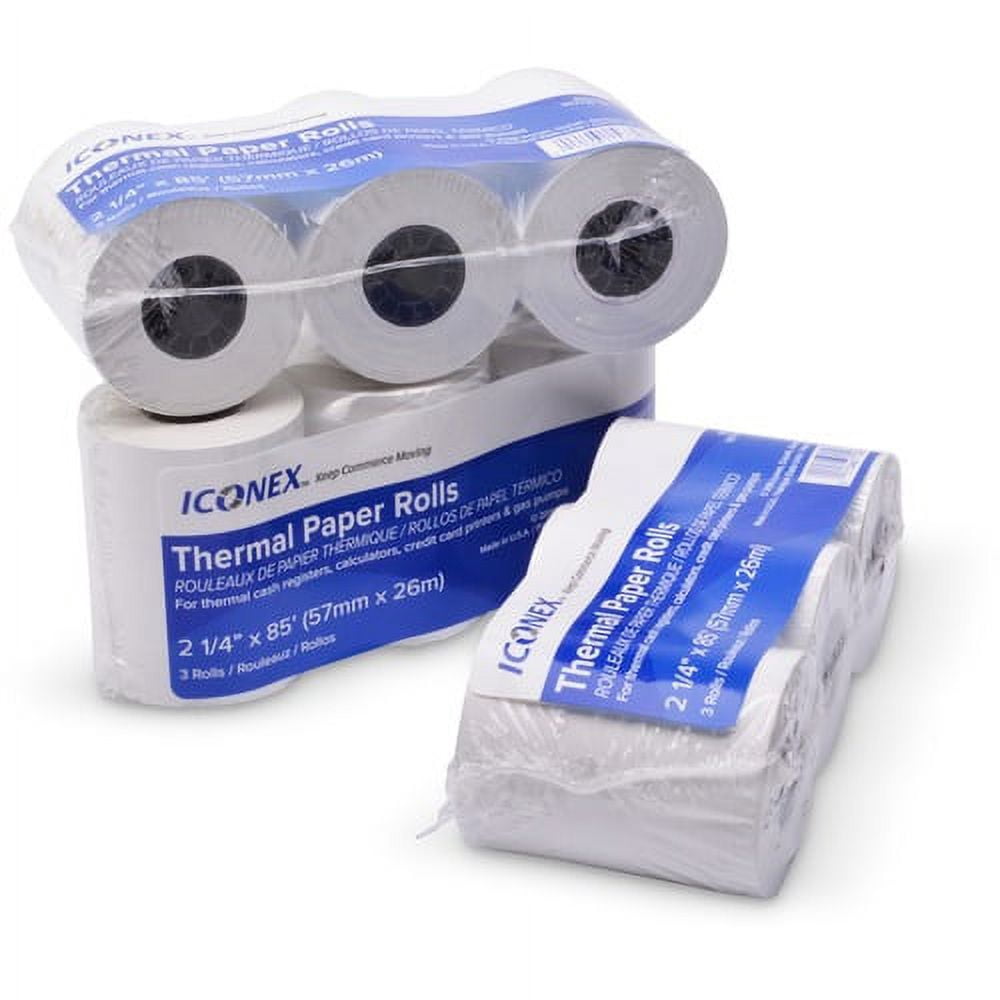 ICONEX Thermal Cash Register Roll 2 1/4" x 85 ft - 3 / Pack