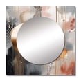 thumbnail image 2 of Designart "Marble Abstraction Soft Colors and Lines I" Abstract Marble Square Mirror Wall Decor Modern - Large Pink Square Bathroom Mirror - Square Printed Wall Mirror Art, 2 of 5