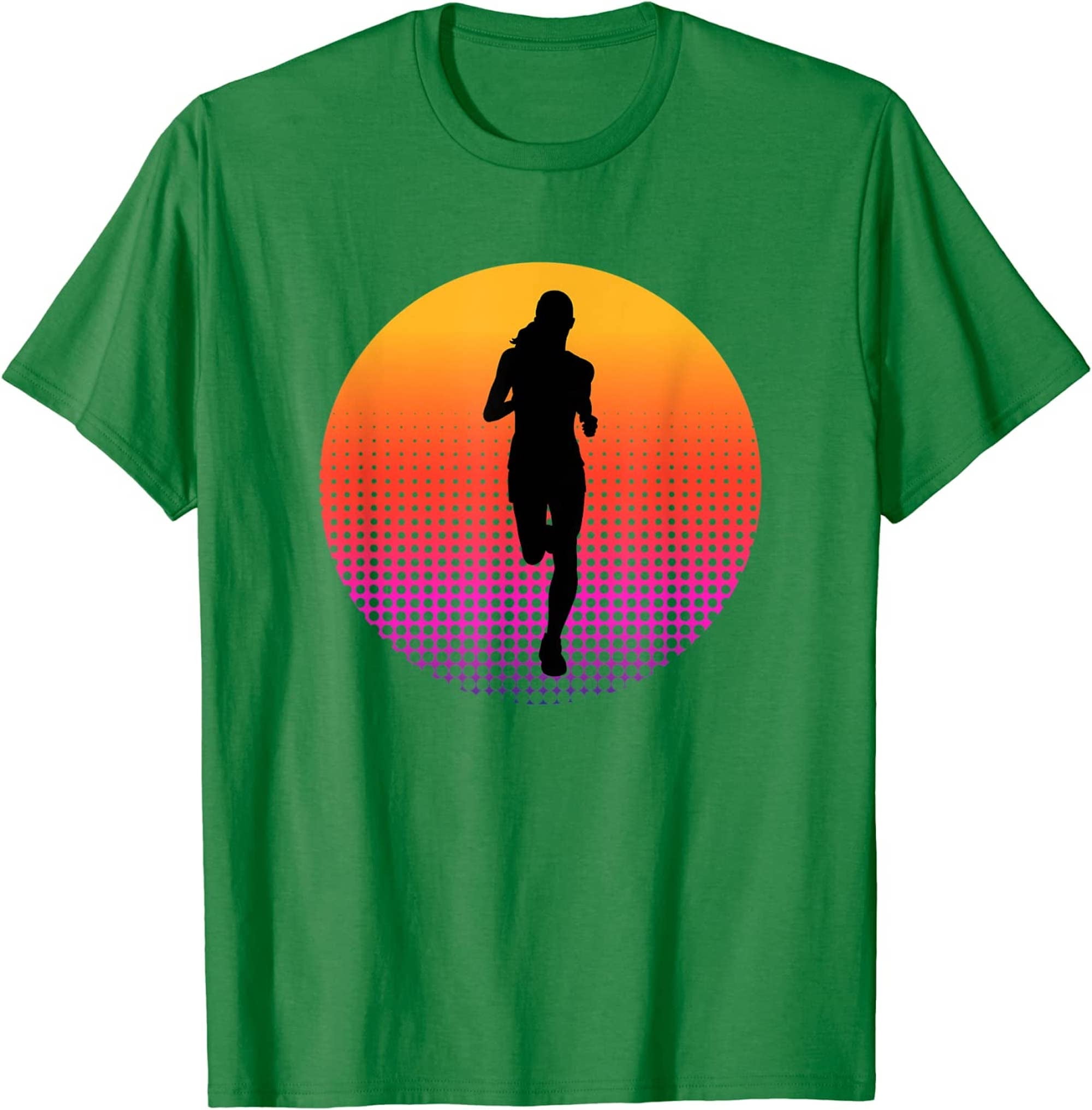 Running Woman Silhouette Runner Athlete Marathon Sprinter TShirt