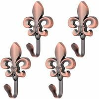 Decorativo colgante de pared ganchos de la capa de aleación de zinc Tieback cortina soportes conjunto de 4 tornillos flor forma