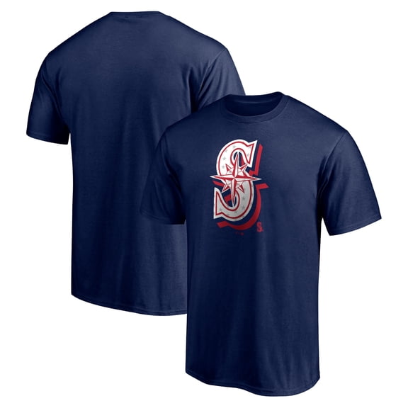 Men's Navy Seattle Mariners Red White and Team T-Shirt