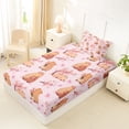 thumbnail image 4 of Erosebridal Cartoon Capybara Twin Sheet Sets For Kids,Pink Cherry Blossom Bedding For Cute Animals Lover 3-Piece, 4 of 6