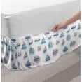 thumbnail image 2 of Marine Bed Skirt, Watercolor Yachts Boats Sailing in the Sea in Pastel Colors, Elastic Bedskirt Dust Ruffle Wrap Around for Bedding Decor, 4 Sizes, Azure Blue Lilac, by Ambesonne, 2 of 2