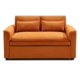 thumbnail image 2 of Modern 2 Seats Velvet Pull Out Sofa Bed Loveseat, Convertible Sleeper Couch Love Seat With USB Ports and Storage Pocket For Living Room Bedroom Apartment, 2 of 15