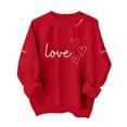 thumbnail image 2 of Uaswgudfs Women's Valentine's Day Crewneck Sweatshirt - Long Sleeve Casual Pullover Heart Prints, Valentine Graphic Top for Women, 2 of 6