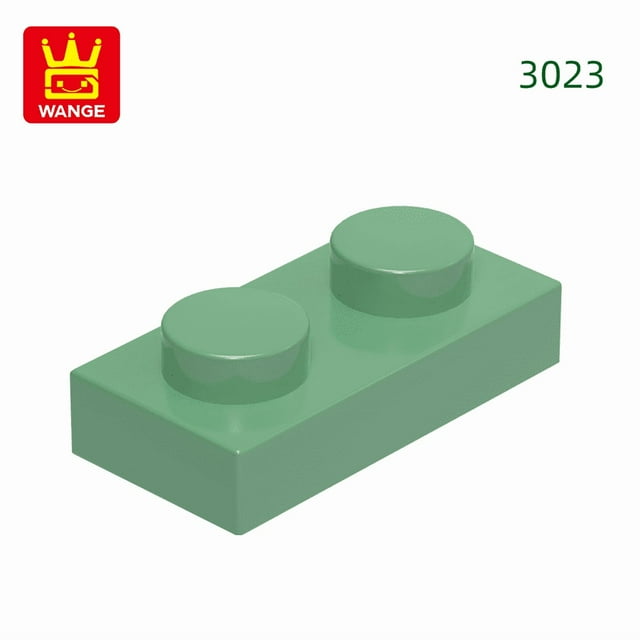 3023 50g/156PCS 1x2 Low Building Block Moc Color Loose Parts Compatible with Brick DIY Children's Toy Assembly Storage 54.Sand Green about 156 PCS