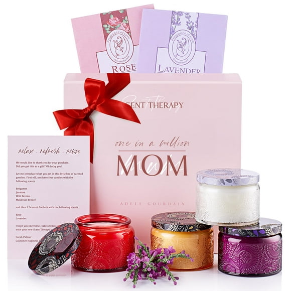 Set de regalo de velas perfumadas para aromaterapia para mamá con 4 velas