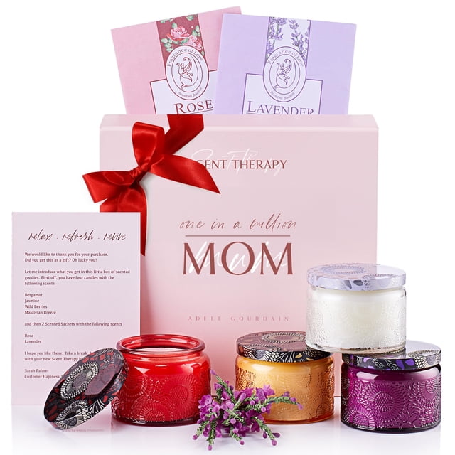 Set de regalo de velas perfumadas para aromaterapia para mamá con 4 velas