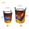 thumbnail image 3 of Fotbe Colorful Rooster Cesto de Ropa con Asas, Cesto Impermeable de Gran Capacidad, Bolsa de Lavado para Dormitorio, Cesto de Ropa con Ruedas y Asas-Medium, 3 of 6