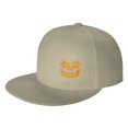 thumbnail image 1 of DouZhe Flat Brim Cap Snapback Hat, Angry Face Prints Adjustable Yellow Adult Baseball Cap, 1 of 6