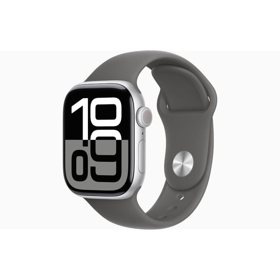 Apple Watch Series 10 (GPS, 42mm) Silver Aluminum Case with Gray Sport Band