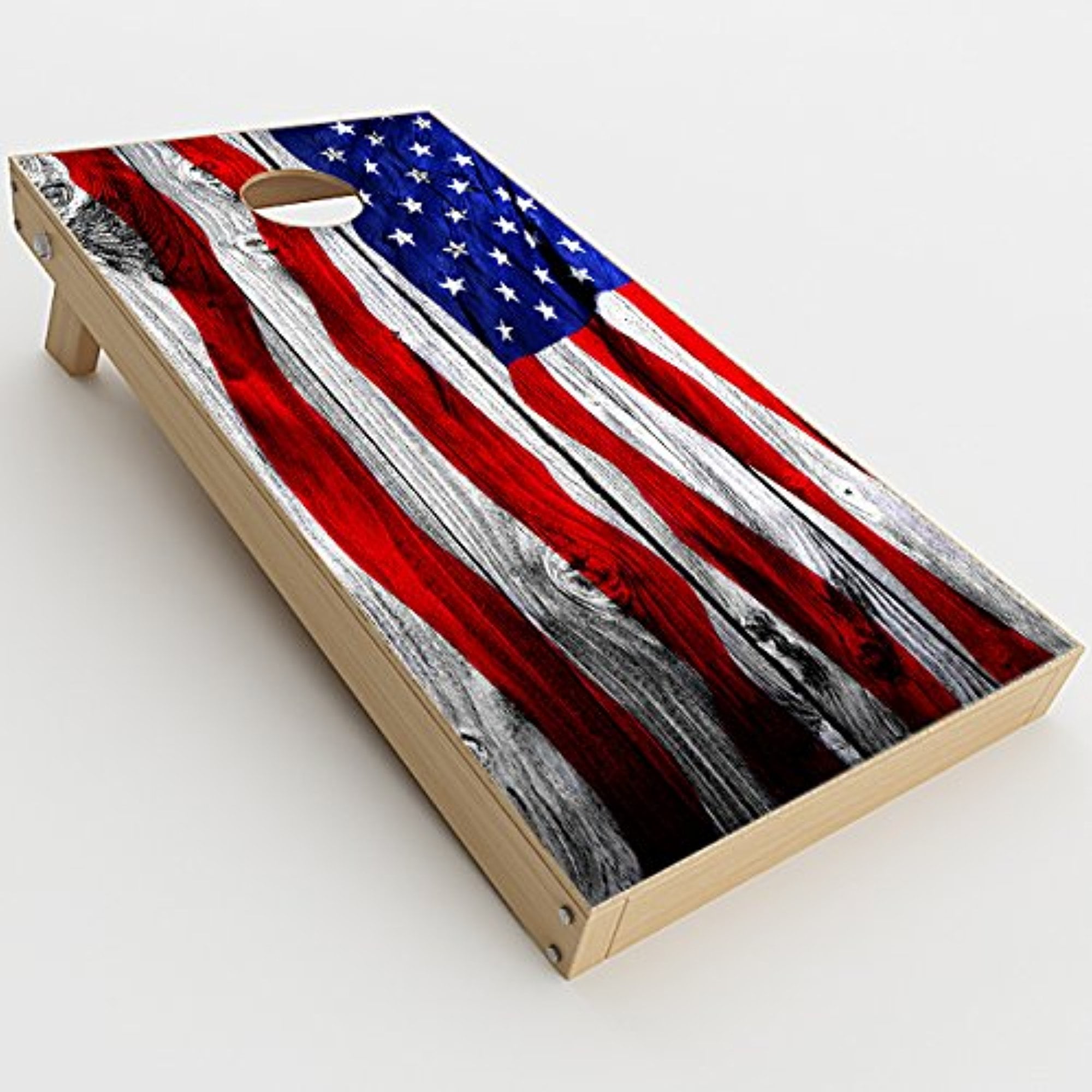 /U.S.A Skin Decals Vinyl Wrap for Cornhole Game Board Bag Toss Flag Skull Drip 2xpcs. 