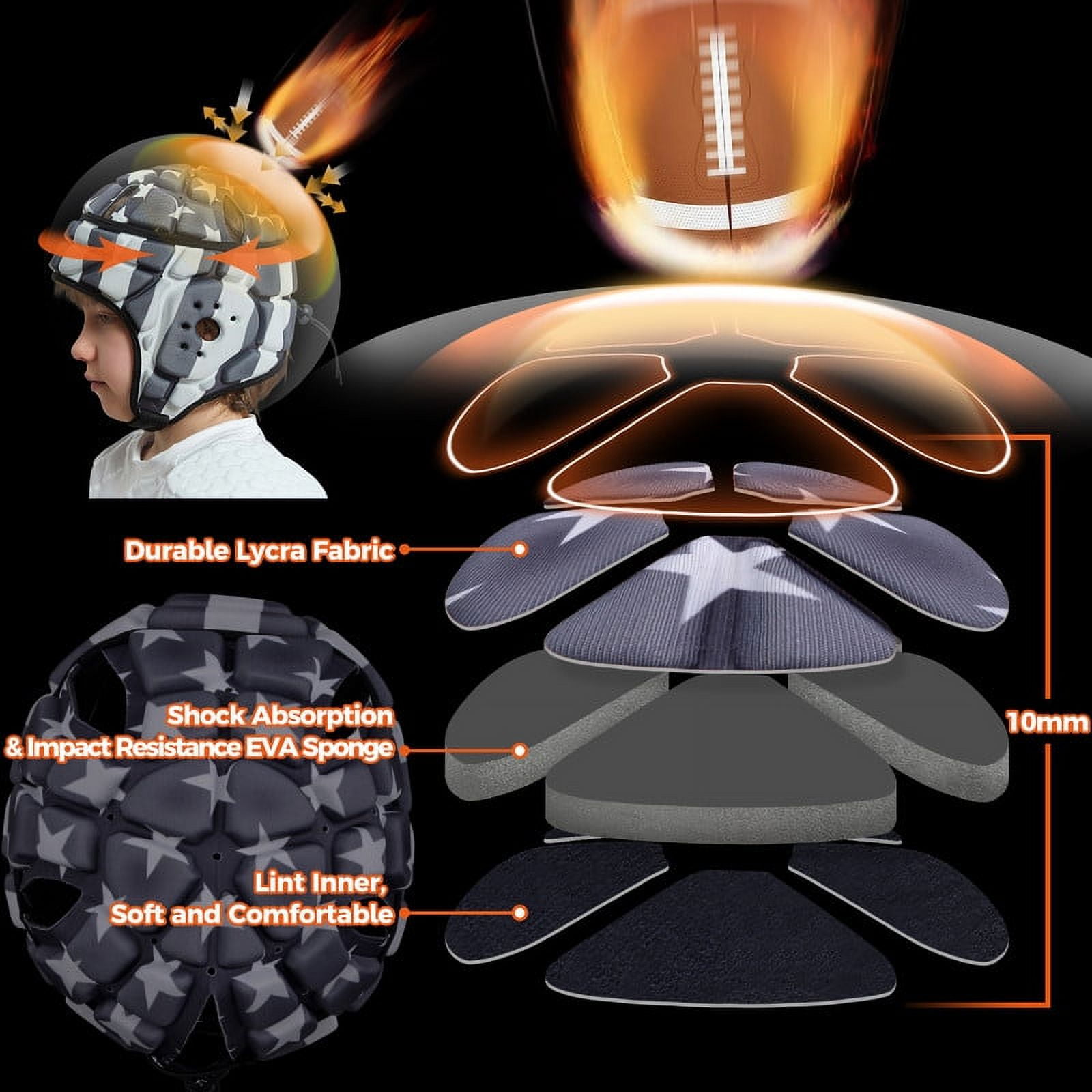 Coolomg Flag Football Helmet 7v7 Soft Shell Rugby Helmet Padded Headgear Soccer Goalie Goalkeeper Head Protector Adjustable for Youth Adults…