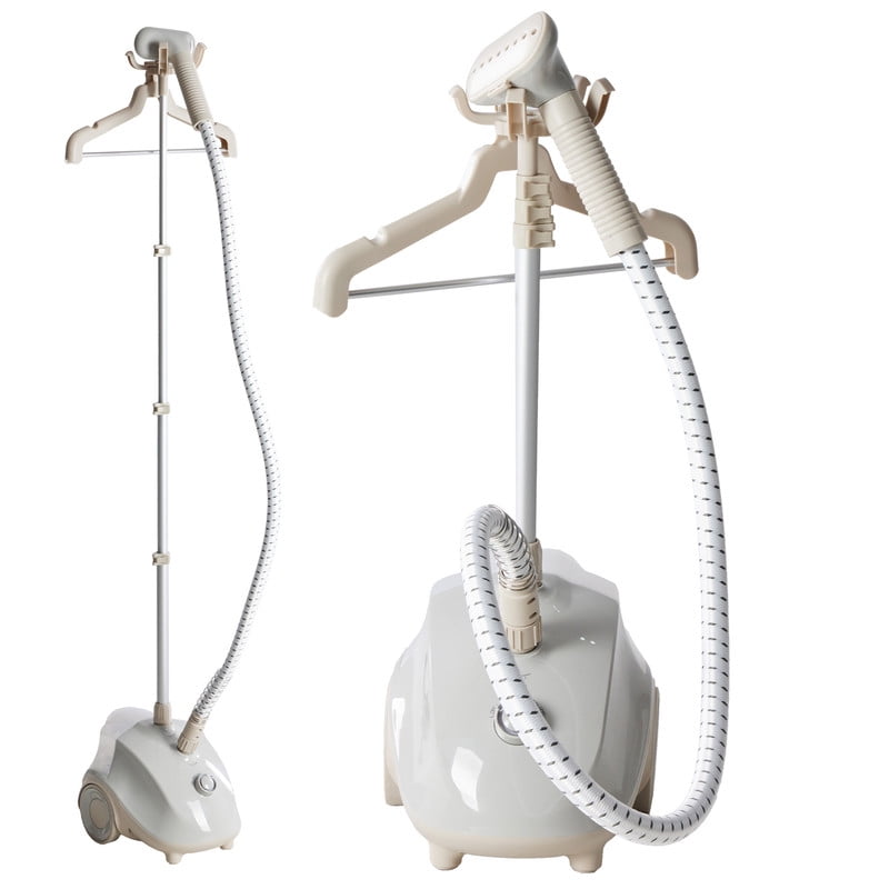 Sybels Standing Garment Steamer – 1500W Strong Power, Wheels for Convenient Mobility, 1.7L Tank Supports 55 Mins Non-Stop Steaming, Professional 45-Second Fast Heat Wrinkle Eraser, Light Grey