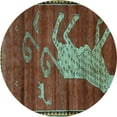 thumbnail image 1 of Ahgly Company Indoor Round Animal Light Blue Traditional Area Rugs, 6' Round, 1 of 4