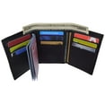 thumbnail image 6 of Genuine Cowhide Leather Credit Card Holder with Outside ID Window Trifold Wallet 1355 CF, 6 of 45