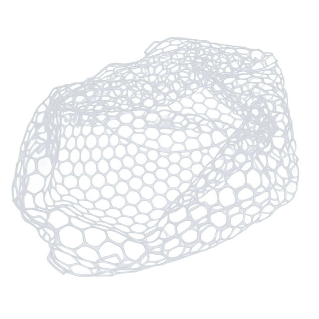 Fly Fishing Net, 32cm Rubber Soft Mesh Minimal Damage Fly Fishing Landing Net White For Lake