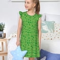 thumbnail image 4 of Fotbe St Patrick's Day Vestido de Dormir para Niñas de 3 a 10 Años, Mangas Cortas, Estilo Princesa, Pijama Camisón con Mangas Voladas-XX-Large, 4 of 6