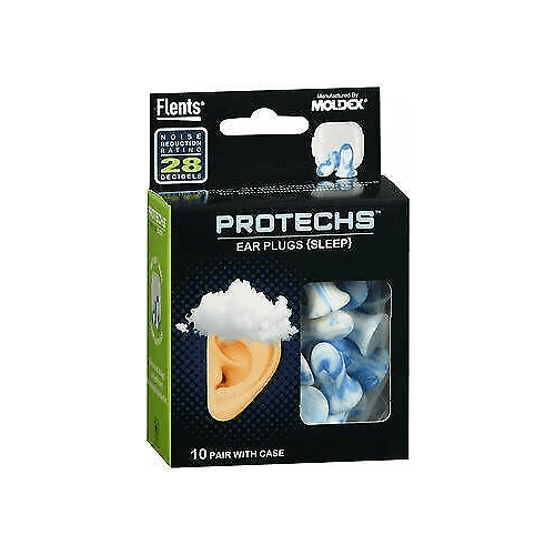 Flents Protechs Foam Sleep Ear Plugs With Case 10 Pair